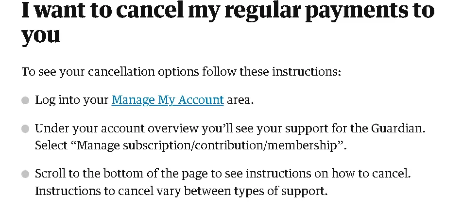 how to cancel Guardian Subscription open online cancellation.webp