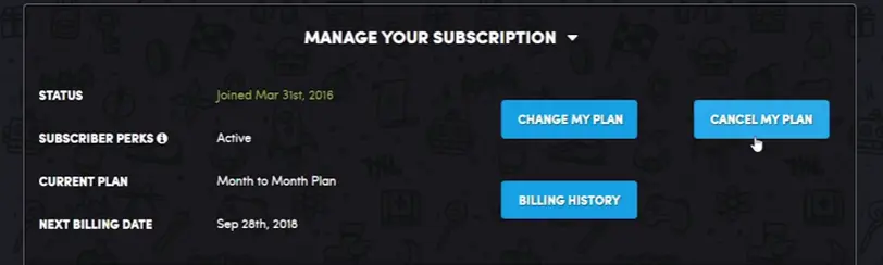 how to cancel Humble Bundle Subscription open Cancel My Plan.webp