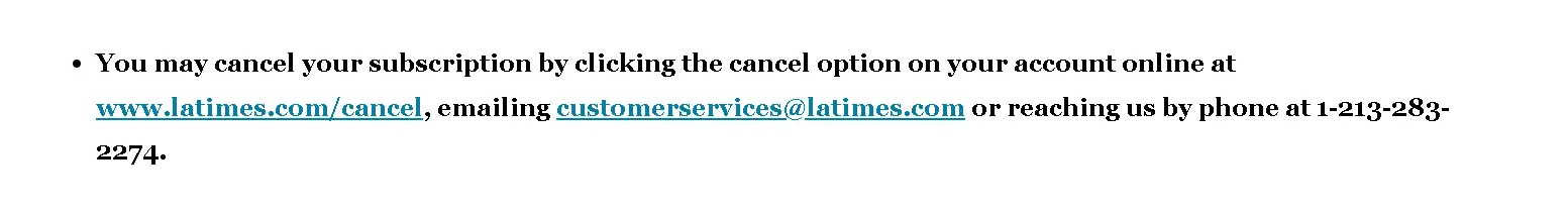 how to cancel LA Times Subscription open email.webp