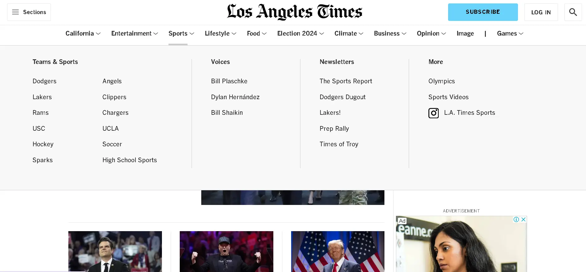 how to cancel LA Times Subscription open home page.webp