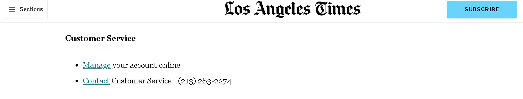 how to cancel LA Times Subscription open phone number.webp