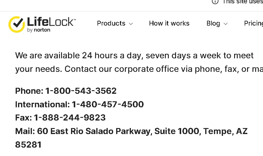 how to cancel Lifelock Subscription open phone number.webp