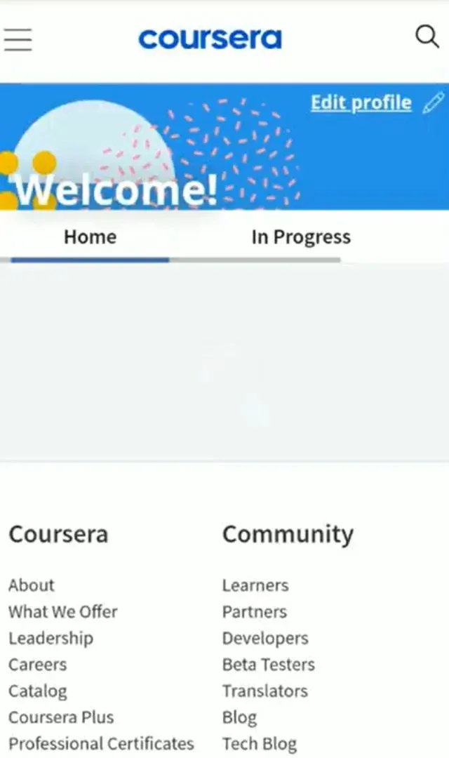 Log into your Coursera mobile app.webp
