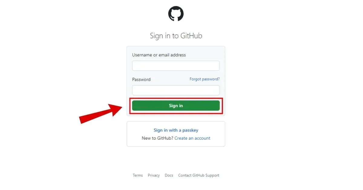 Log into your GitHub account.webp