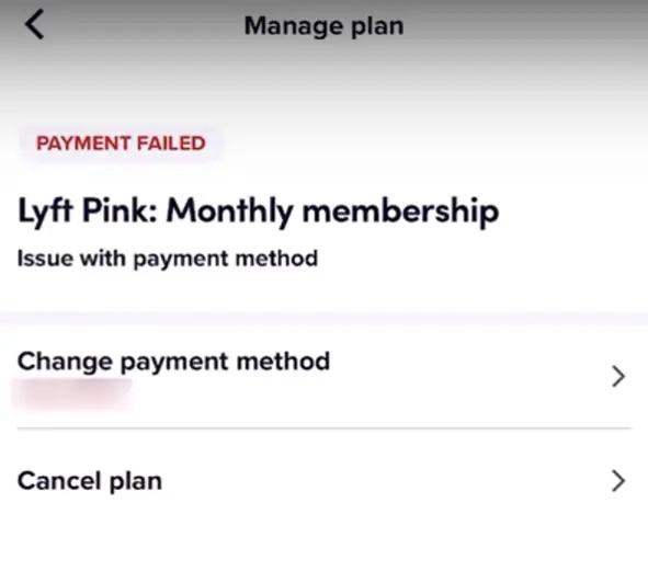 how to cancel Lyft Subscription open choose cancel plan.webp