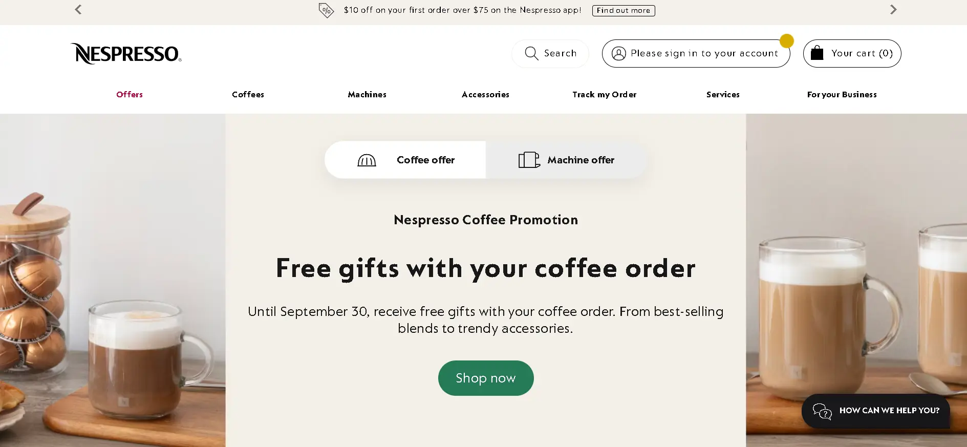 how to cancel Nespresso Subscription open homepage.webp