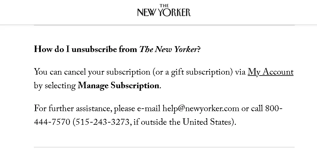 how to cancel New Yorker Subscription open Manage Subscription.webp