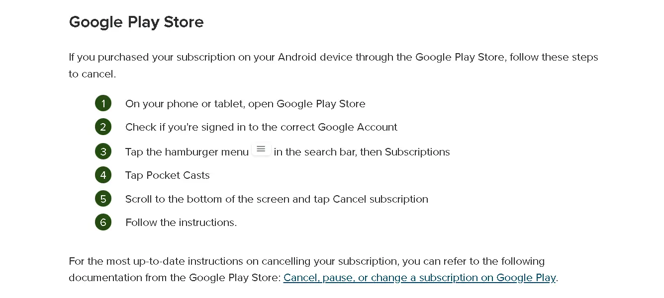 how to cancel Pocket Subscription open Google Play store.webp