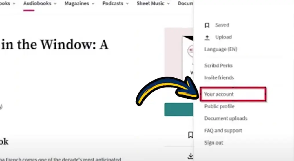 how to cancel Scribd Subscription open Your Account.webp