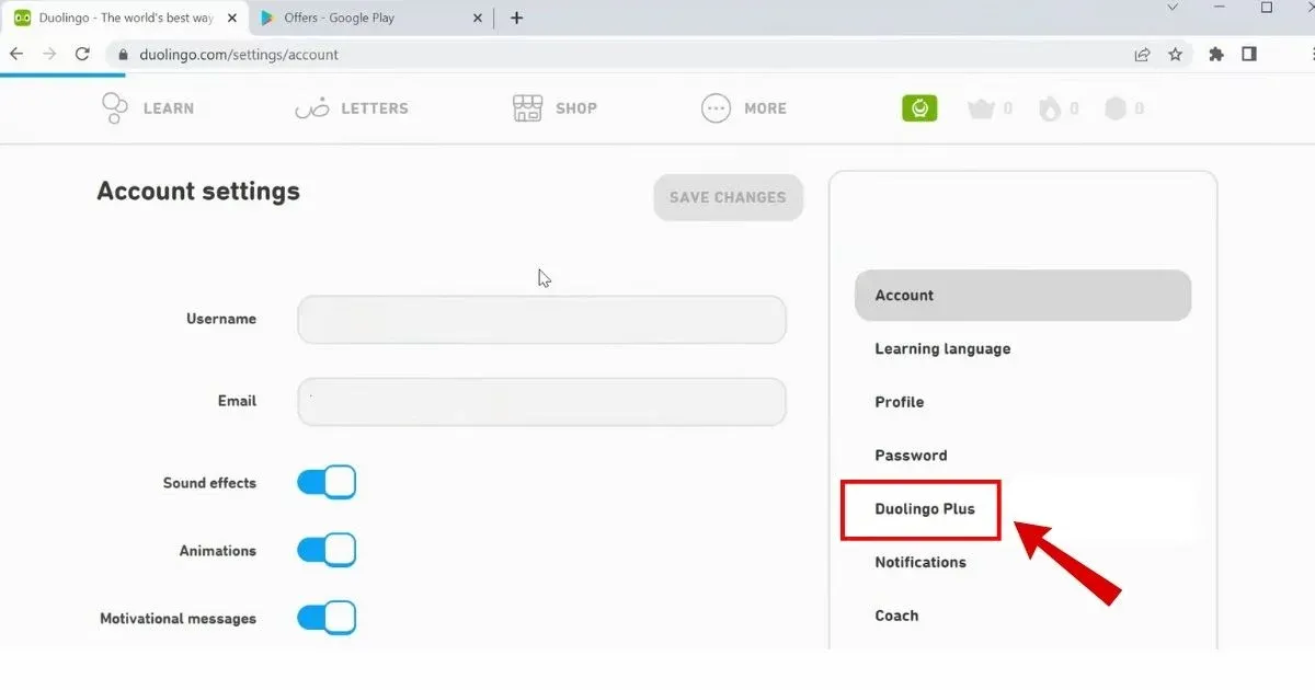 Select Duolingo Plus.webp
