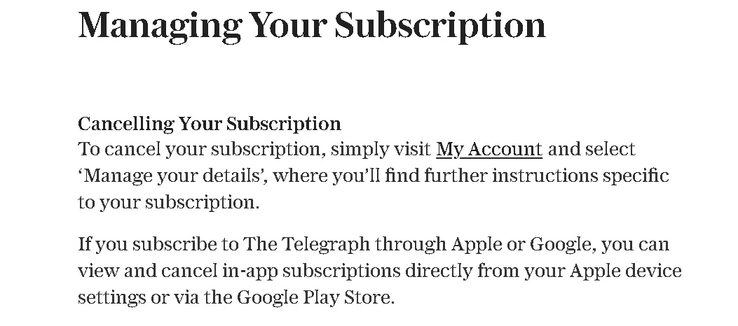 how to cancel Telegraph Subscription open cancellation process.webp