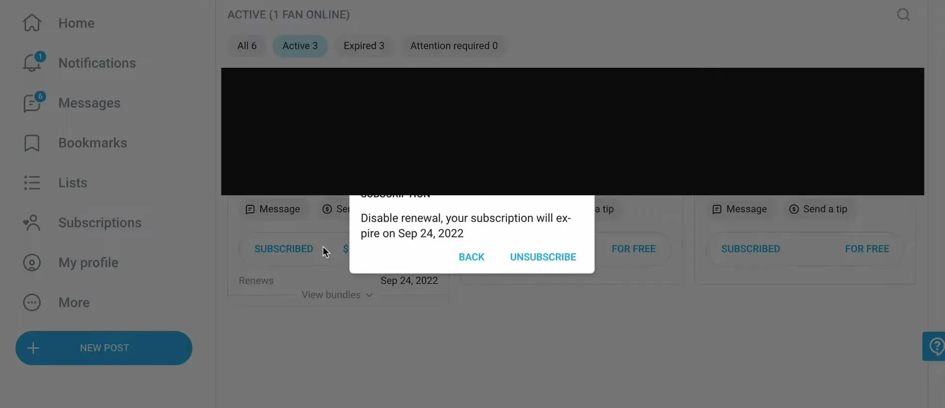 click unsubscribe to cancel auto renewal your account subscription