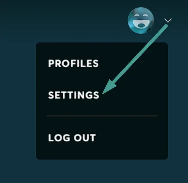 go to settings section in starz